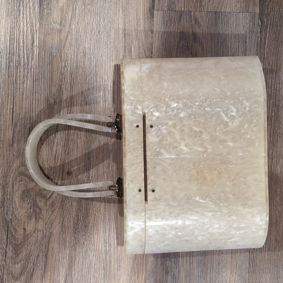 Wilardy Vintage 1950's  Pearlized Lucite Purse Satchel Handbag - Picture 5 of 8